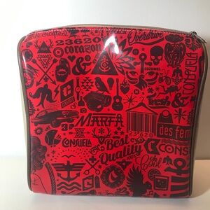 Consuela Red/Black Graphic Print Makeup Toiletries Case READ SEE